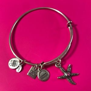 Pink Stone Starfish- SILVER Alex and Ani Bracelet